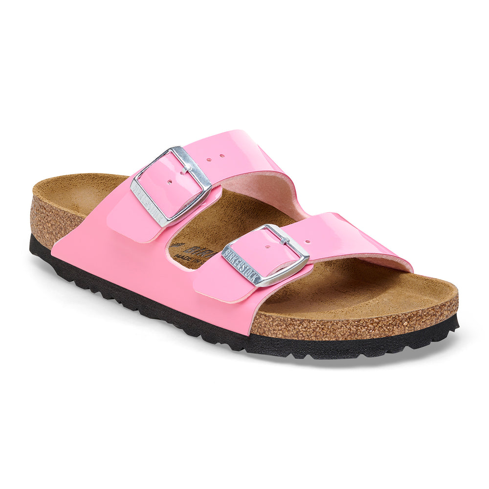 BIRKENSTOCK ARIZONA CANDY PINK BIRKO-FLOR PATENT NARROW