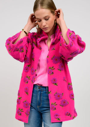 PUFF FLORAL SHERPA JACKET