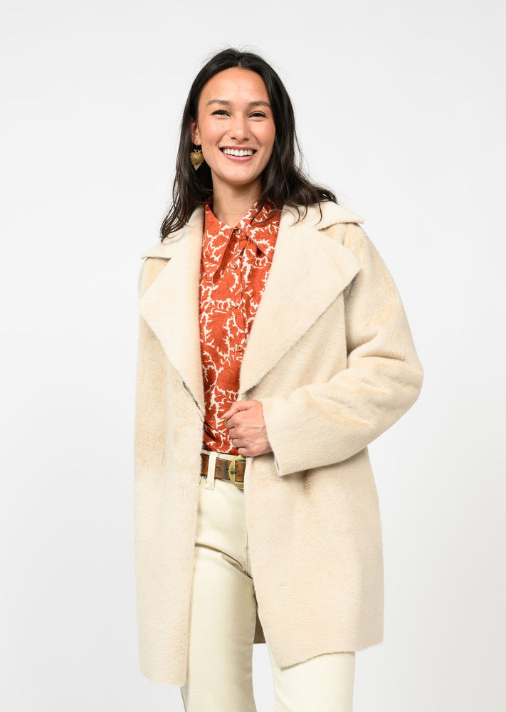 FAUX FUR & SUEDE COAT