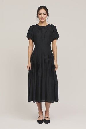 ROUND NECK MIDI DRESS