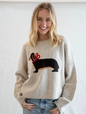 DOG WITH BOW SWEATER