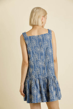 SQUARE NECK MINI SHIFT DRESS