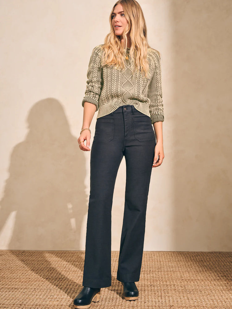 FAHERTY STRETCH TERRY SLIM WIDE LEG PANT