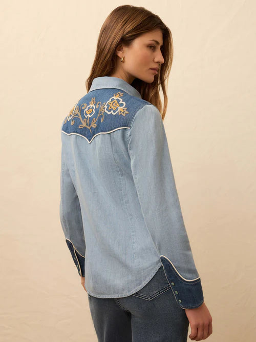 EMBROIDERED DENIM WESTERN SHIRT