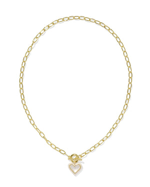 ARI HEART ENAMEL FRAME CHAIN NECKLACE