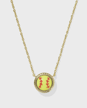 SOFTBALL SHORT PENDANT NECKLACE