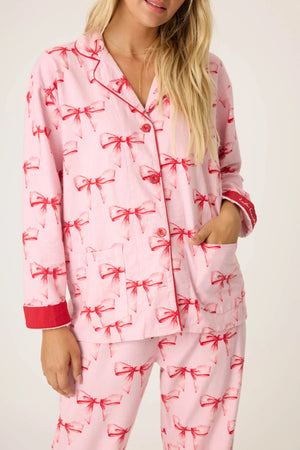 RIBBONS & BOWS FLANNEL PJ SET