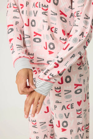 PEACE & JOY WAFFLE THERMAL JAMMIE SET