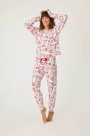 PEACE & JOY WAFFLE THERMAL JAMMIE SET