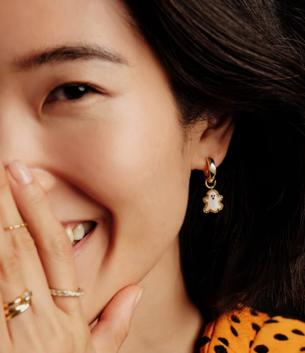 GHOST HUGGIE EARRINGS