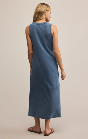 PALISADES JERSEY KNIT DENIM DRESS