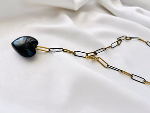 GOLD AND BLACK CHAIN NECKLACE