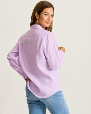 COASTALINA LINEN RELAXED TOP