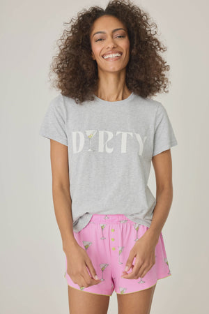 DIRTY SHORT SLEEVE LOUNGE TOP