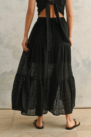 CROCHET LACE TIERED SKIRT