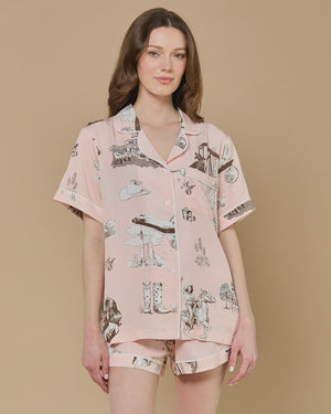 TEXAS TOILE PAJAMA SHORT SET