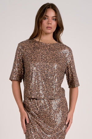 CHEETAH PRINT SEQUIN TOP