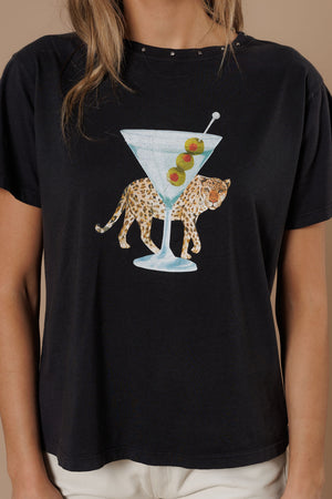 LEOPARD MARTINI WIDE BOY TEE