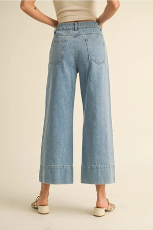 WIDE HEM DENIM PANTS