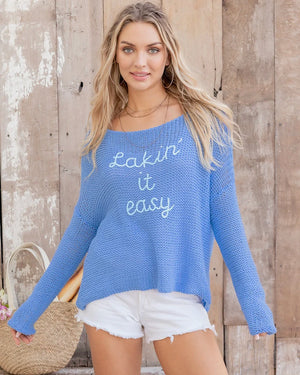 LAKIN' IT EASY CREW COTTON